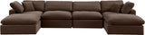 Comfy Brown Velvet Modular Sectional 189Brown-Sec6B Meridian Furniture