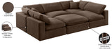 Comfy Brown Velvet Modular Sectional 189Brown-Sec6C Meridian Furniture