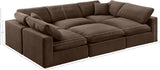 Comfy Brown Velvet Modular Sectional 189Brown-Sec6C Meridian Furniture