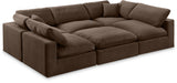 Comfy Brown Velvet Modular Sectional 189Brown-Sec6C Meridian Furniture