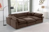 Comfy Brown Velvet Modular Sectional 189Brown-Sec6C Meridian Furniture