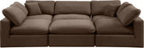 Comfy Brown Velvet Modular Sectional 189Brown-Sec6C Meridian Furniture