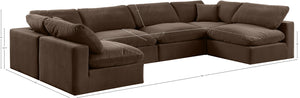 Comfy Brown Velvet Modular Sectional 189Brown-Sec6D Meridian Furniture