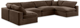 Comfy Brown Velvet Modular Sectional 189Brown-Sec6D Meridian Furniture