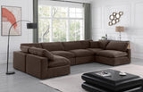 Comfy Brown Velvet Modular Sectional 189Brown-Sec6D Meridian Furniture