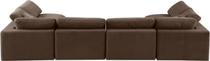 Comfy Brown Velvet Modular Sectional 189Brown-Sec6D Meridian Furniture