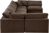 Comfy Brown Velvet Modular Sectional 189Brown-Sec6D Meridian Furniture