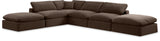 Comfy Brown Velvet Modular Sectional 189Brown-Sec6E Meridian Furniture