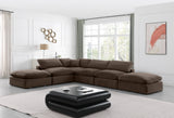 Comfy Brown Velvet Modular Sectional 189Brown-Sec6E Meridian Furniture