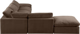 Comfy Brown Velvet Modular Sectional 189Brown-Sec6E Meridian Furniture