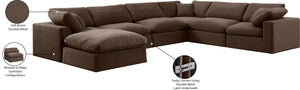 Comfy Brown Velvet Modular Sectional 189Brown-Sec7A Meridian Furniture