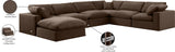 Comfy Brown Velvet Modular Sectional 189Brown-Sec7A Meridian Furniture