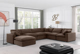 Comfy Brown Velvet Modular Sectional 189Brown-Sec7A Meridian Furniture