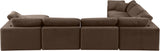 Comfy Brown Velvet Modular Sectional 189Brown-Sec7A Meridian Furniture