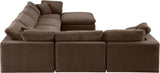 Comfy Brown Velvet Modular Sectional 189Brown-Sec7A Meridian Furniture