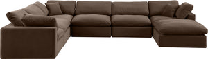 Comfy Brown Velvet Modular Sectional 189Brown-Sec7A Meridian Furniture