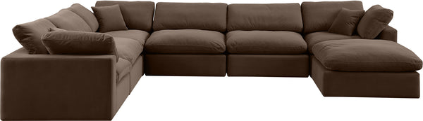 Comfy Brown Velvet Modular Sectional 189Brown-Sec7A Meridian Furniture