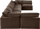 Comfy Brown Velvet Modular Sectional 189Brown-Sec7B Meridian Furniture