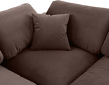 Comfy Brown Velvet Modular Sectional 189Brown-Sec7B Meridian Furniture