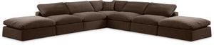 Comfy Brown Velvet Modular Sectional 189Brown-Sec7C Meridian Furniture