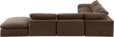 Comfy Brown Velvet Modular Sectional 189Brown-Sec7C Meridian Furniture