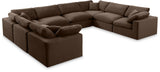 Comfy Brown Velvet Modular Sectional 189Brown-Sec8A Meridian Furniture