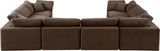 Comfy Brown Velvet Modular Sectional 189Brown-Sec8A Meridian Furniture