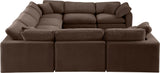 Comfy Brown Velvet Modular Sectional 189Brown-Sec8A Meridian Furniture