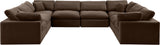 Comfy Brown Velvet Modular Sectional 189Brown-Sec8A Meridian Furniture