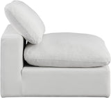 Comfy Cream Velvet Modular Armless Chair 189Cream-Armless Meridian Furniture