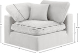 Comfy Cream Velvet Modular Corner Chair 189Cream-Corner Meridian Furniture