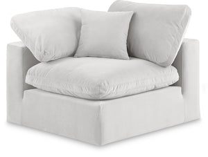 Comfy Cream Velvet Modular Corner Chair 189Cream-Corner Meridian Furniture