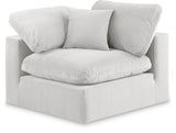 Comfy Cream Velvet Modular Corner Chair 189Cream-Corner Meridian Furniture