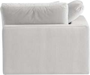 Comfy Cream Velvet Modular Corner Chair 189Cream-Corner Meridian Furniture