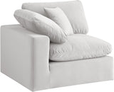 Comfy Cream Velvet Modular Corner Chair 189Cream-Corner Meridian Furniture