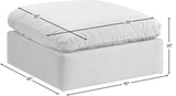 Comfy Cream Velvet Modular Ottoman 189Cream-Ott Meridian Furniture