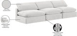 Comfy Cream Velvet Modular Sofa 189Cream-S117 Meridian Furniture