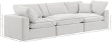 Comfy Cream Velvet Modular Sofa 189Cream-S119 Meridian Furniture