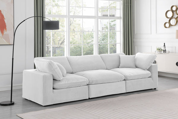 Comfy Cream Velvet Modular Sofa 189Cream-S119 Meridian Furniture