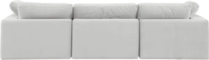 Comfy Cream Velvet Modular Sofa 189Cream-S119 Meridian Furniture