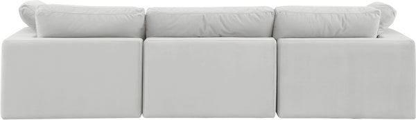 Comfy Cream Velvet Modular Sofa 189Cream-S119 Meridian Furniture