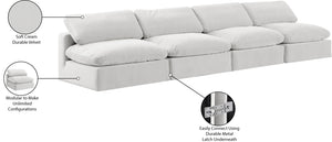 Comfy Cream Velvet Modular Sofa 189Cream-S156 Meridian Furniture
