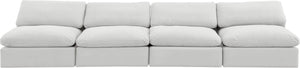 Comfy Cream Velvet Modular Sofa 189Cream-S156 Meridian Furniture