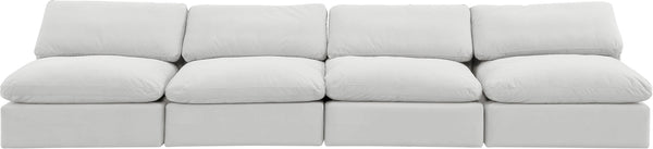 Comfy Cream Velvet Modular Sofa 189Cream-S156 Meridian Furniture