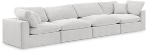 Comfy Cream Velvet Modular Sofa 189Cream-S158 Meridian Furniture
