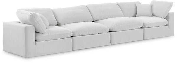 Comfy Cream Velvet Modular Sofa 189Cream-S158 Meridian Furniture