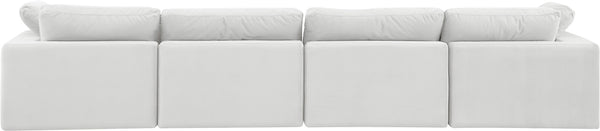 Comfy Cream Velvet Modular Sofa 189Cream-S158 Meridian Furniture