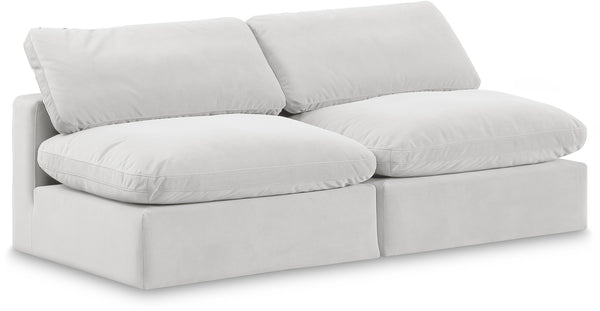 Comfy Cream Velvet Modular Sofa 189Cream-S78 Meridian Furniture