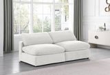 Comfy Cream Velvet Modular Sofa 189Cream-S78 Meridian Furniture