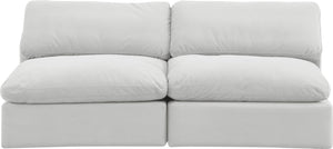 Comfy Cream Velvet Modular Sofa 189Cream-S78 Meridian Furniture